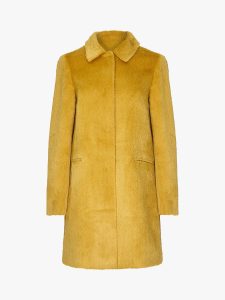 Yellow Yumi Moleskin Brushed Coat